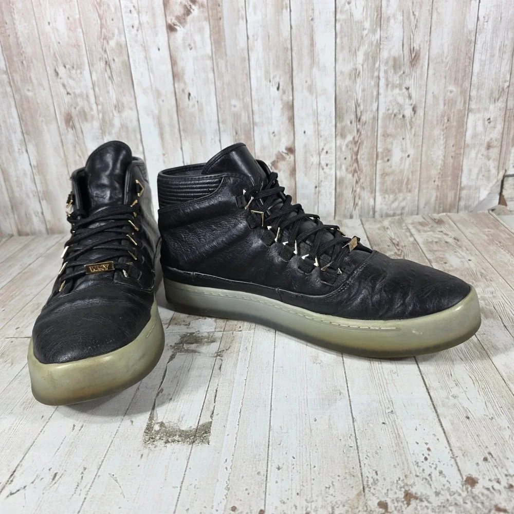 Jordan Westbrook 0.2‎ Black Leather High Top Sneakers Gold Accents 838817-035 13